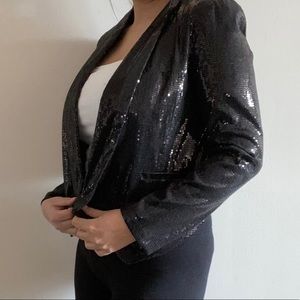 Forever 21 Black Sequin Jacket in Size M